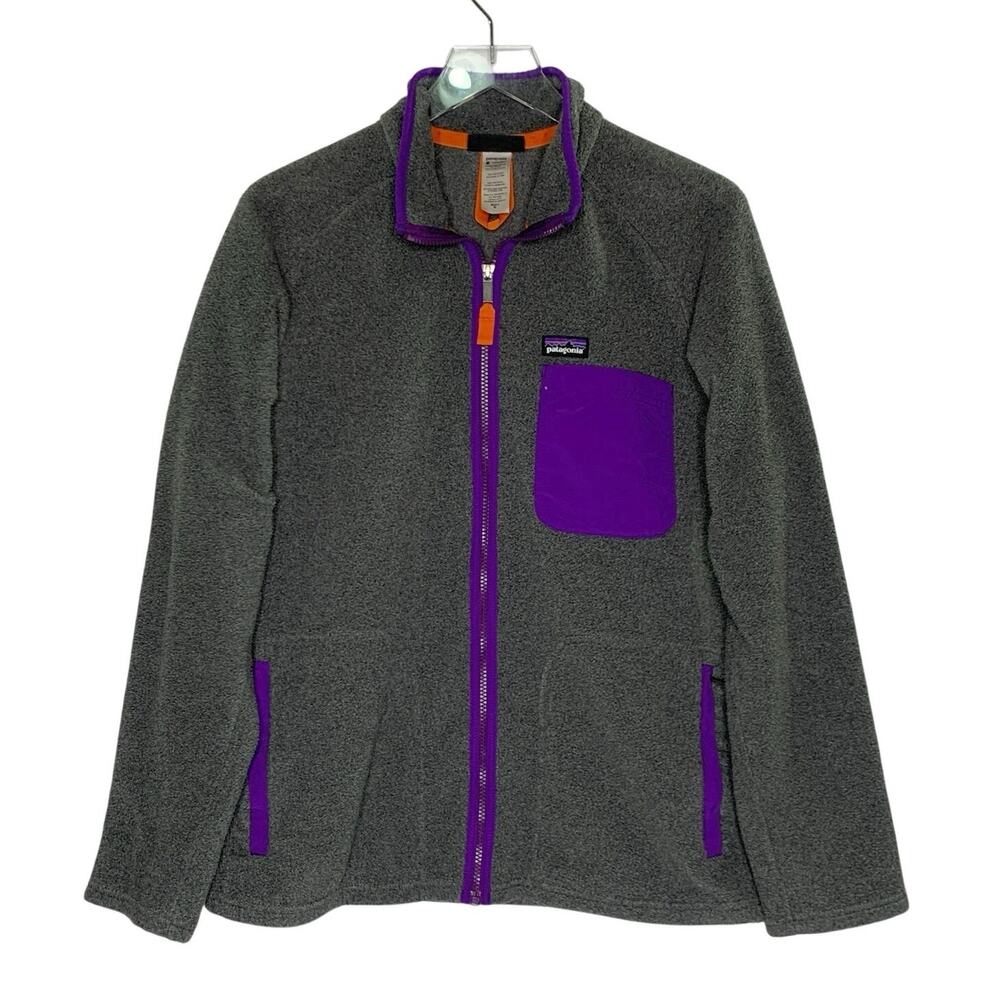Patagonia Mens Karstens Fleece Jacket M Nickel Gray Purple Outdoor Gorpcore